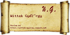 Wittek György névjegykártya